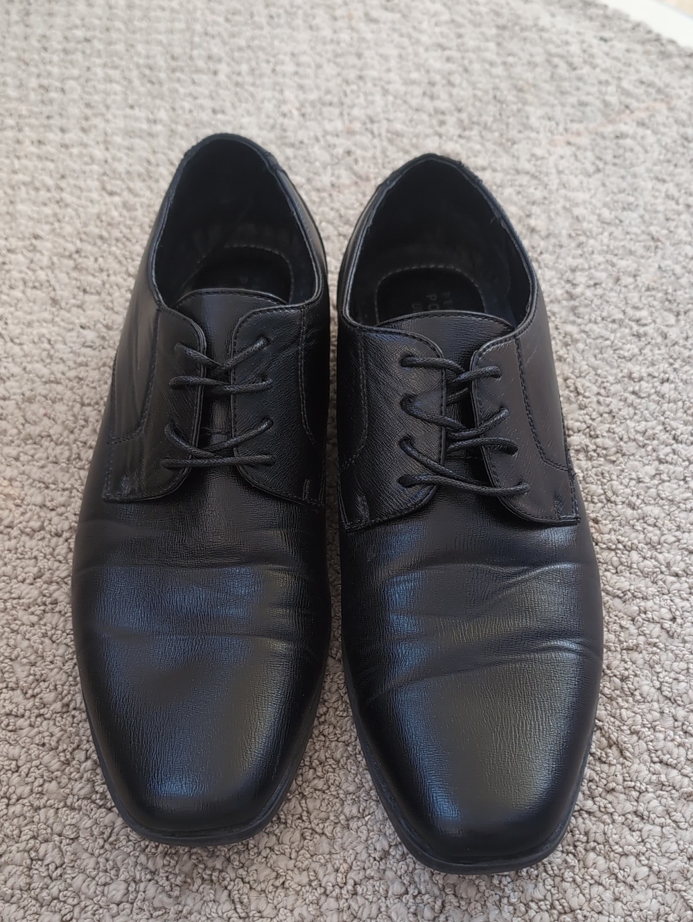 Perry Ellis Black Leather Oxford Dress Shoes
